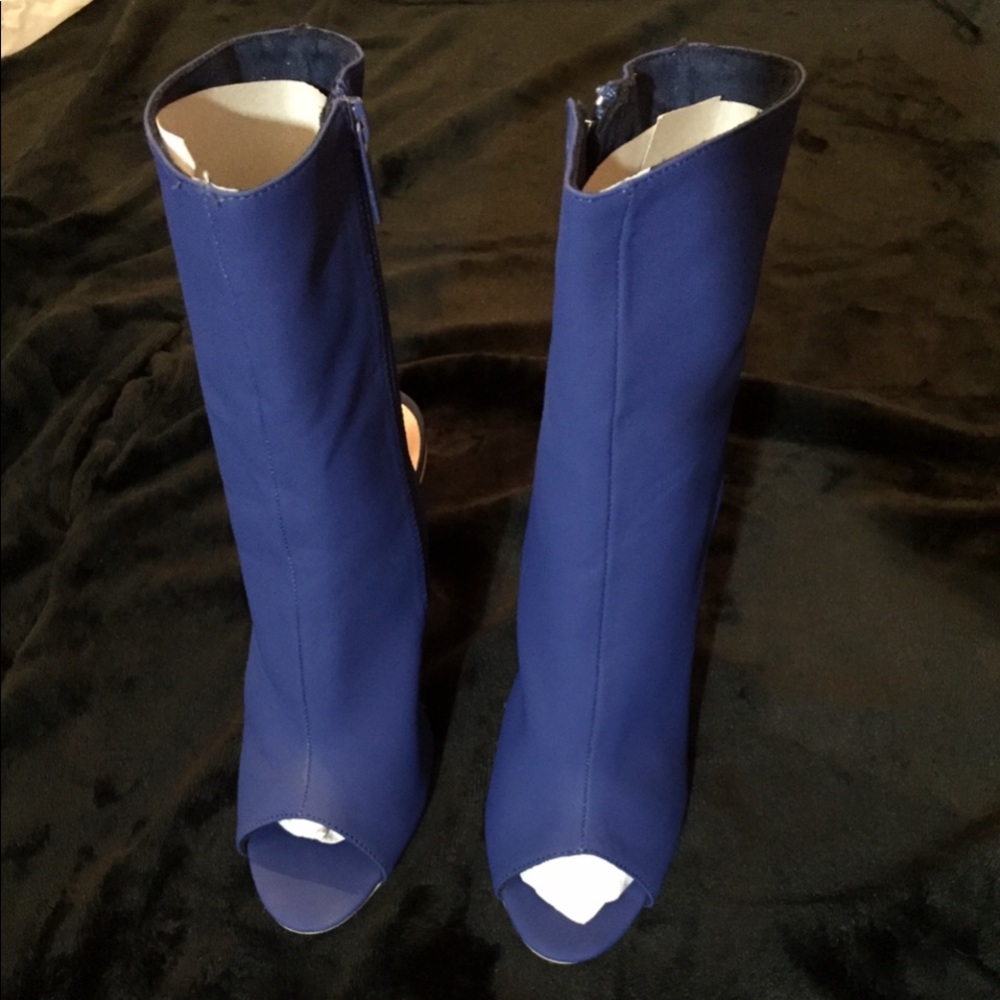 Royal blue peep toe